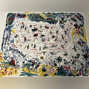 Vintage 1950s/1960s Americana United States table cloth.
